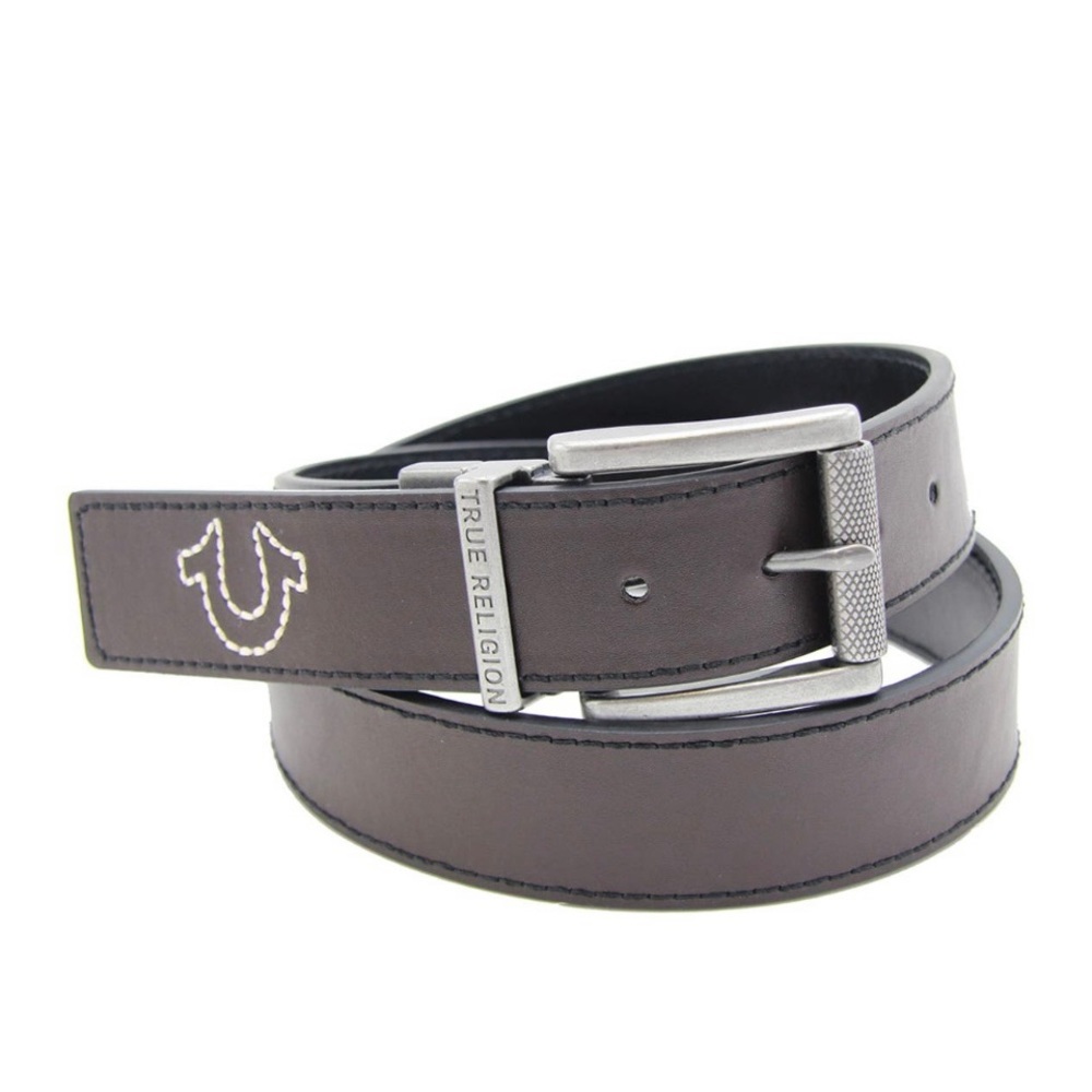 True Religion Reversible Brown Black Belt Mens New